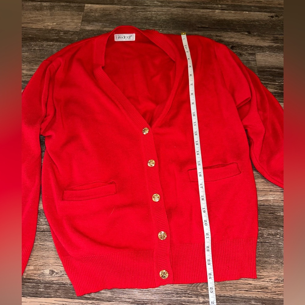 Redcat Red Cardigan Gold Button size L - Picture 8 of 11